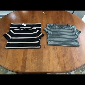 Set of 2 Striped T-Shirt Dresses Size XS